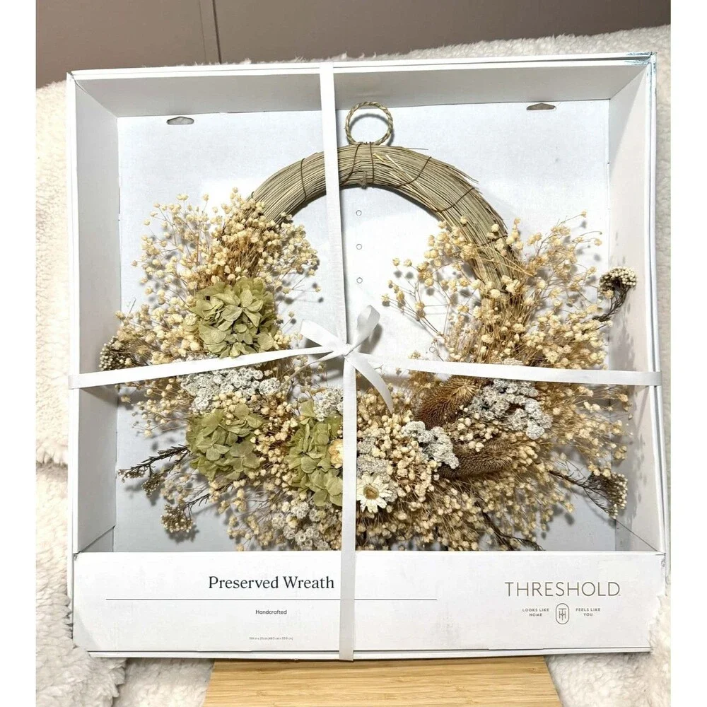 Threshold Asymmetrical Floral Preserved Fall Wreath Autumn Decor New